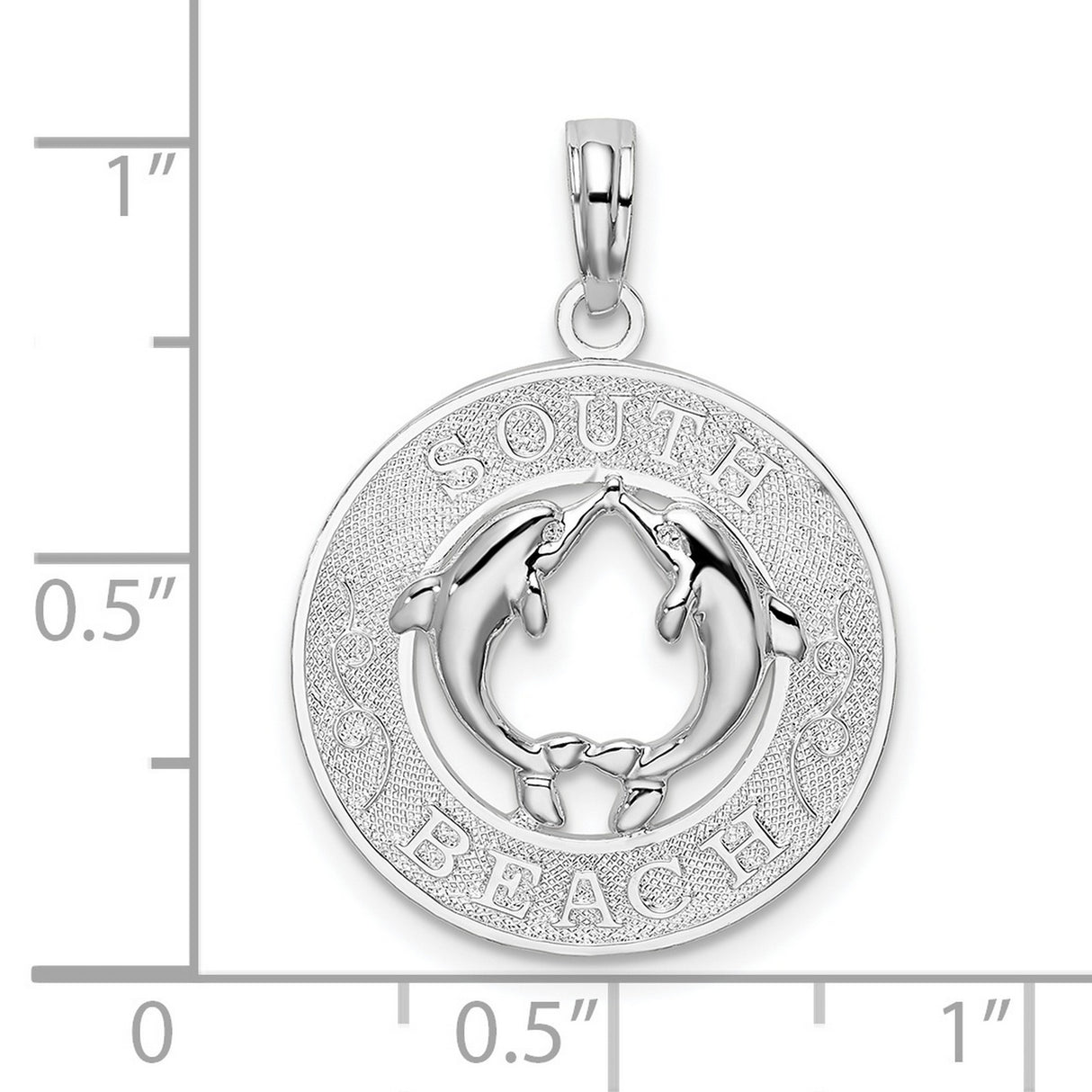Sterling Silver Dolphin Heart Pendant with Circle Frame, Nautical Ocean Jewelry for Women