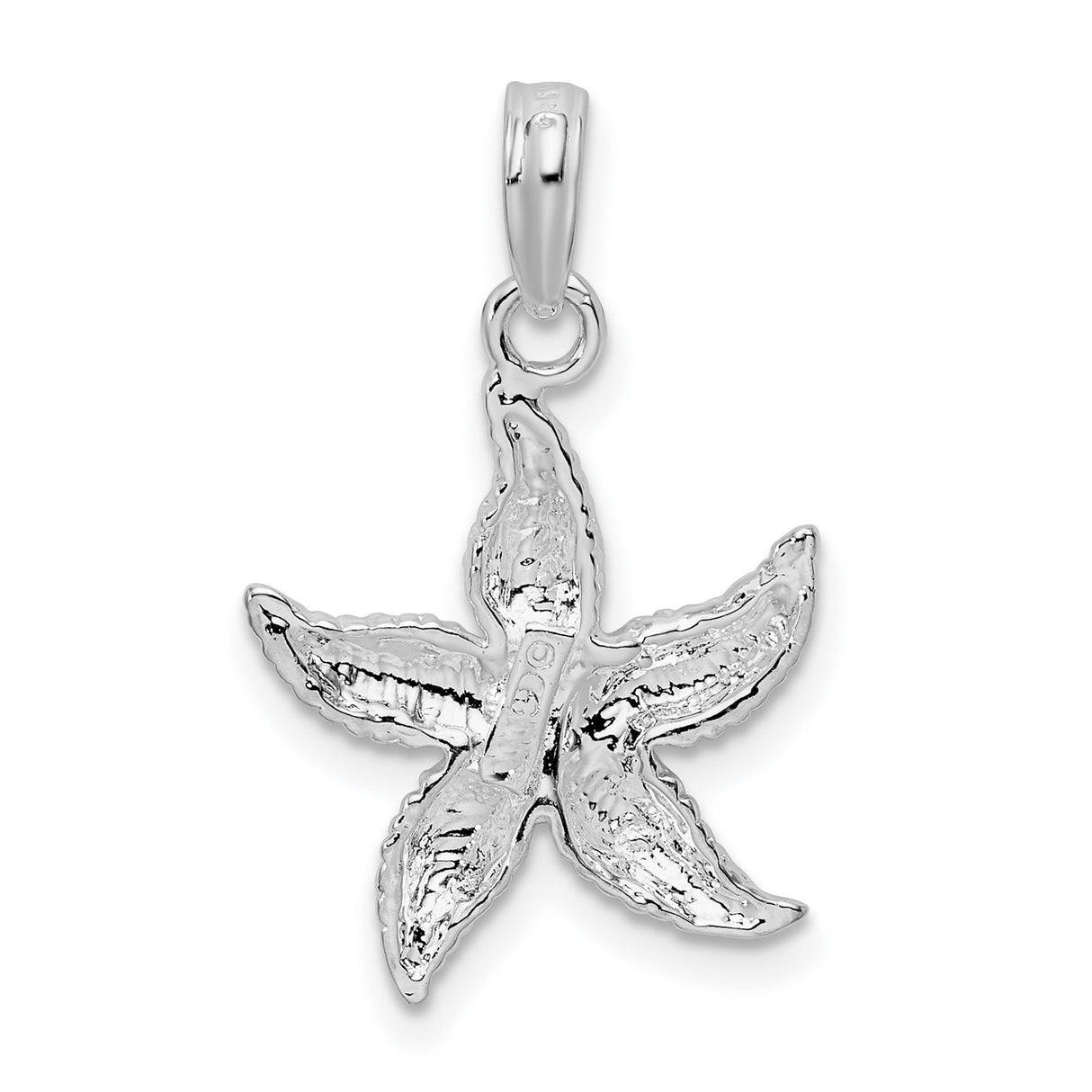 Sterling Silver Starfish Pendant, Textured Nautical Sea Life Charm, Coastal Beach Jewelry