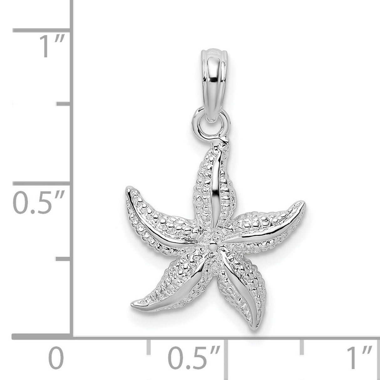 Sterling Silver Starfish Pendant, Textured Nautical Sea Life Charm, Coastal Beach Jewelry