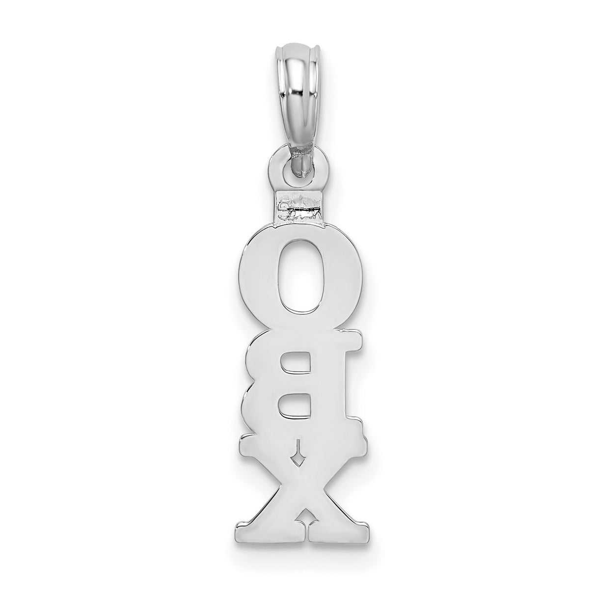 Polished Vertical OBX Charm Pendant in Real 925 Sterling Silver