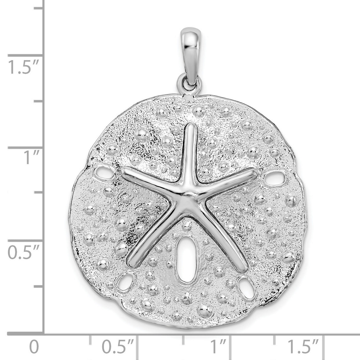 Sterling Silver Sand Dollar Pendant with Cutout Detailing, Nautical Ocean Theme for Women