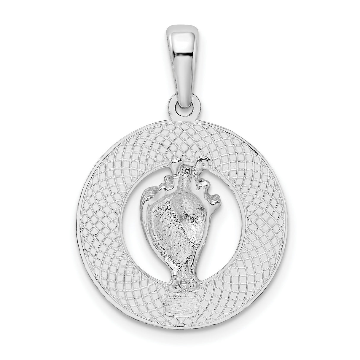 Sterling Silver Saint Augustine Pendant with Shell and Floral Detail, Catholic Medallion