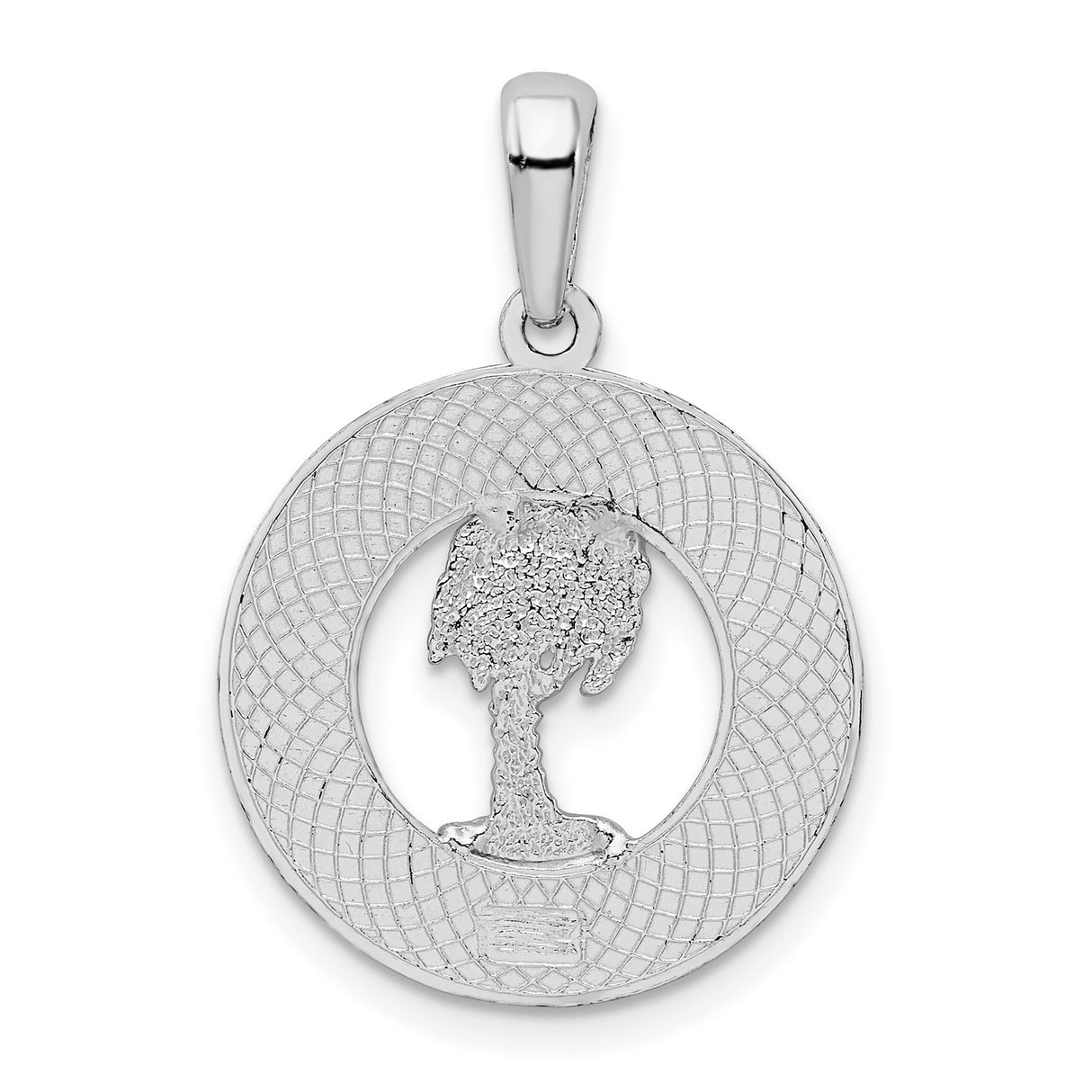 Sterling Silver Saint Augustine Pendant with Palm Tree and Scrollwork Design