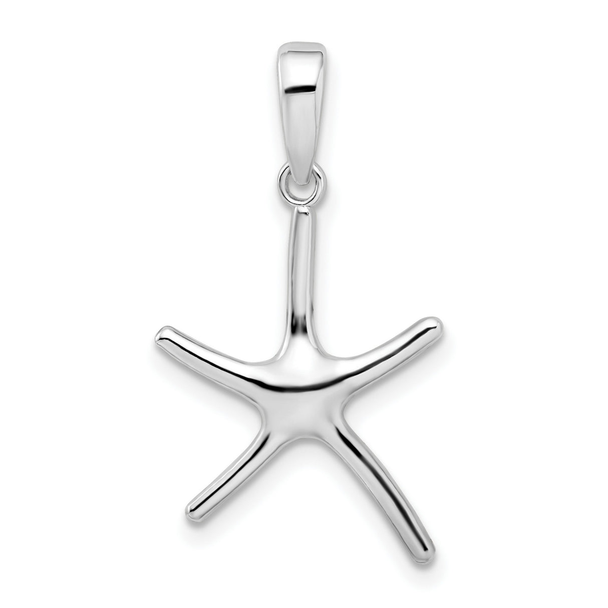 Polished Starfish Charm Pendant in Real 925 Sterling Silver