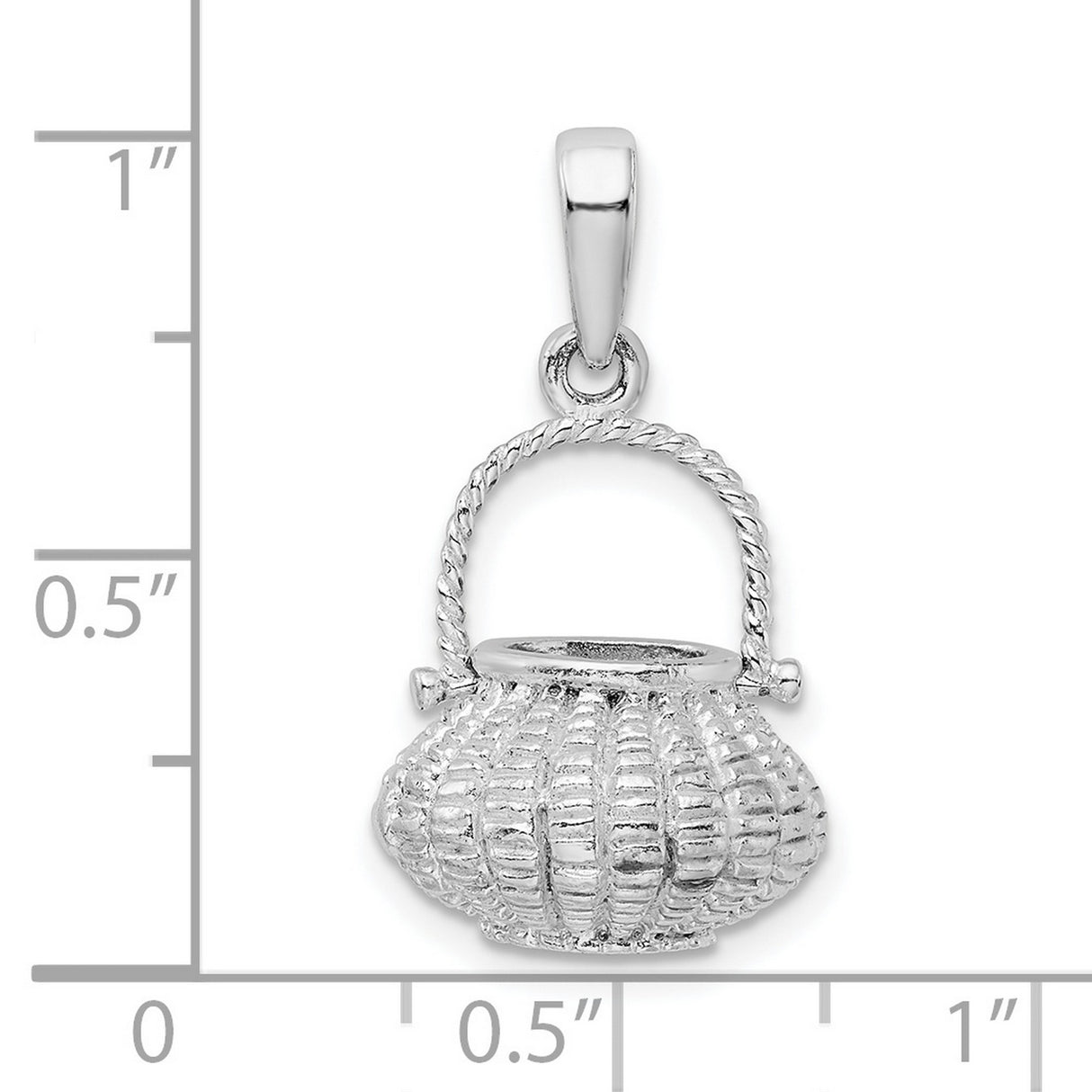 Sterling Silver Basket Charm Pendant with Woven Design, Vintage Farmhouse Style Jewelry