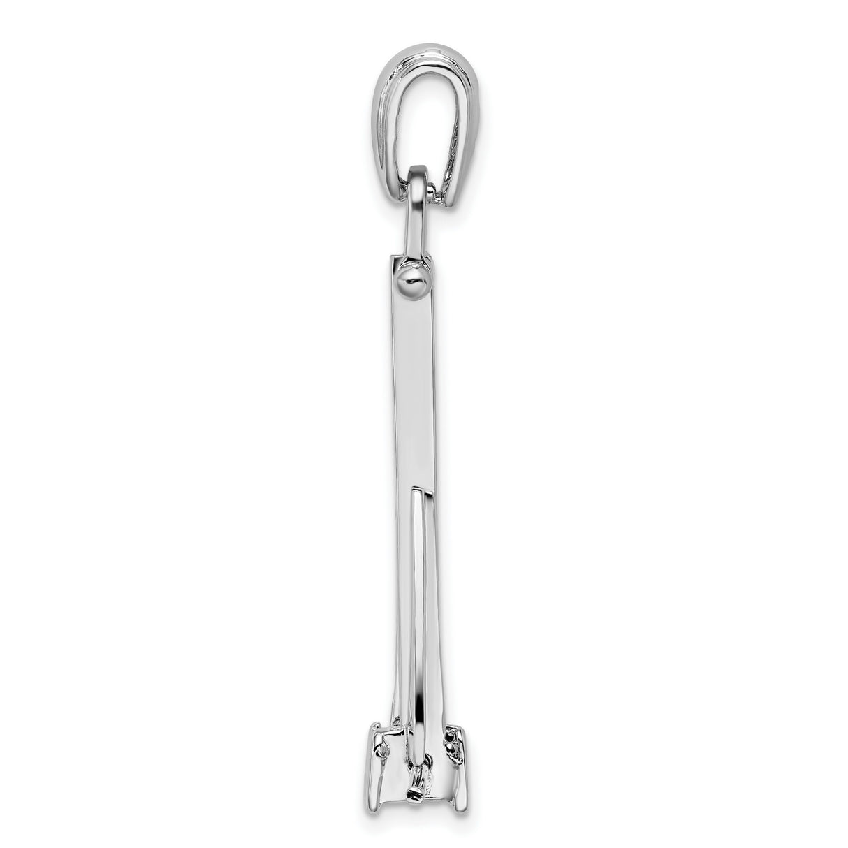 Sterling Silver Fluke Anchor Pendant with Crossbar Detail, Nautical Symbol for Men or Unisex