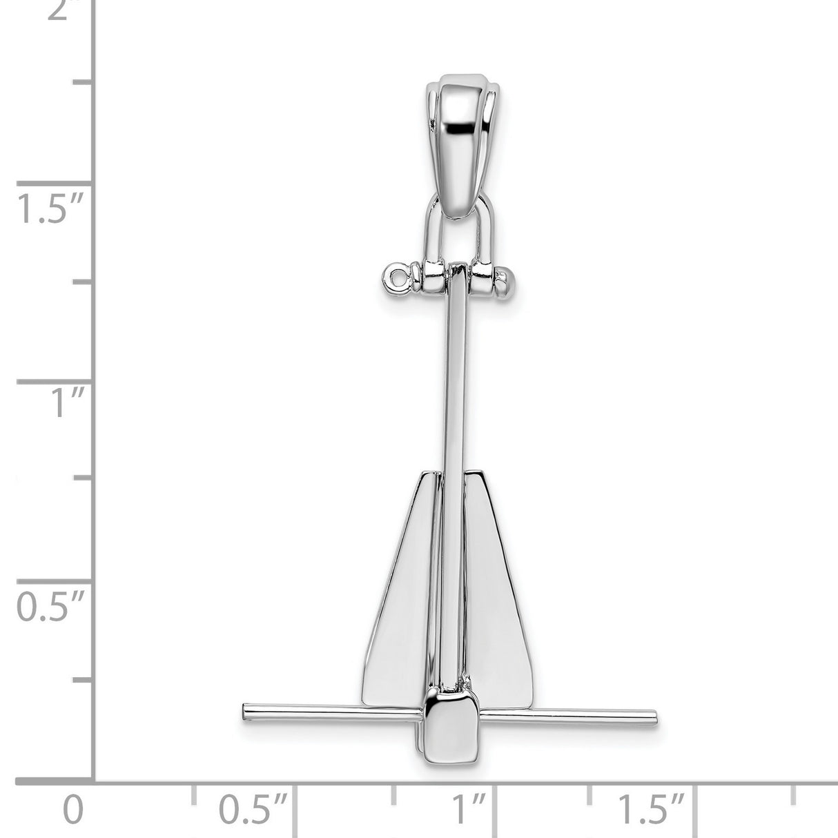 Sterling Silver Fluke Anchor Pendant with Crossbar Detail, Nautical Symbol for Men or Unisex