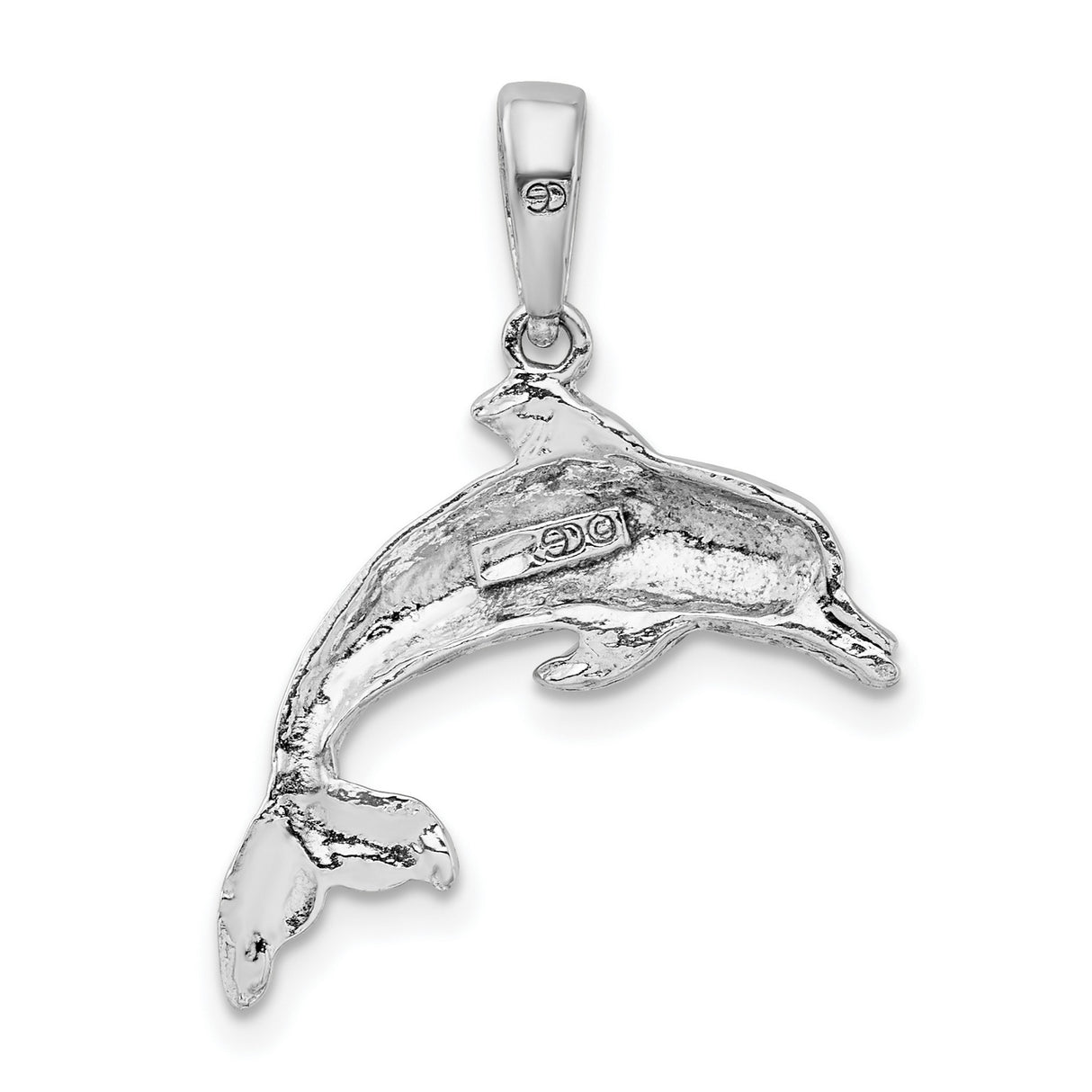 Sterling Silver Dolphin Pendant with Jumping Dolphin Design, Nautical Ocean Charm for Women or Unisex Wear