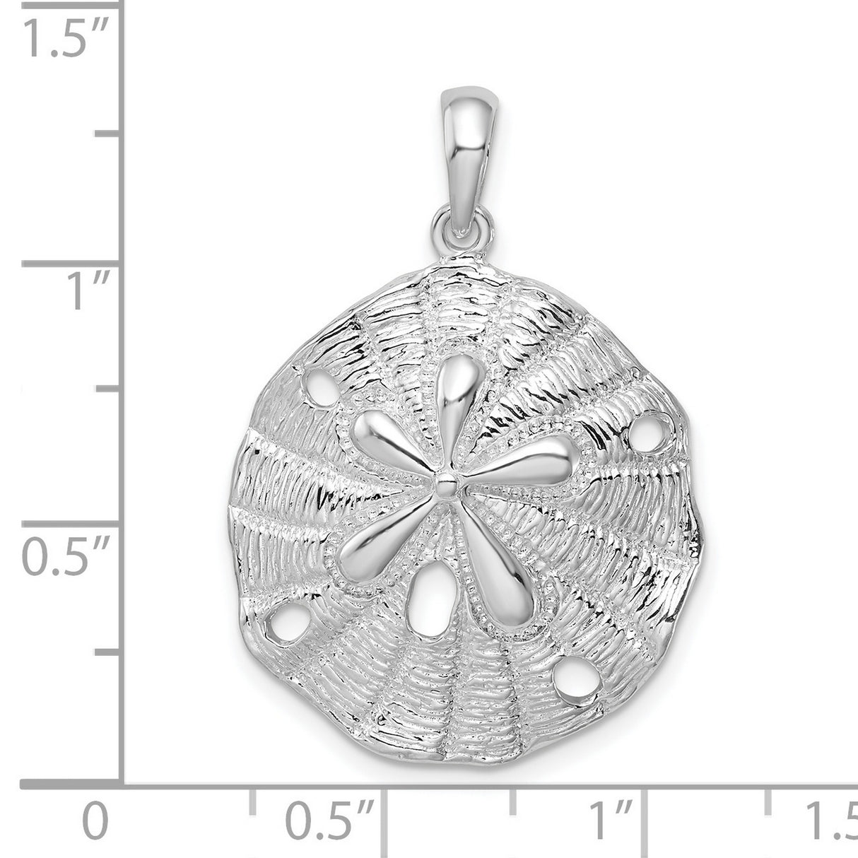 Sterling Silver Sand Dollar Pendant, Textured Nautical Design for Women