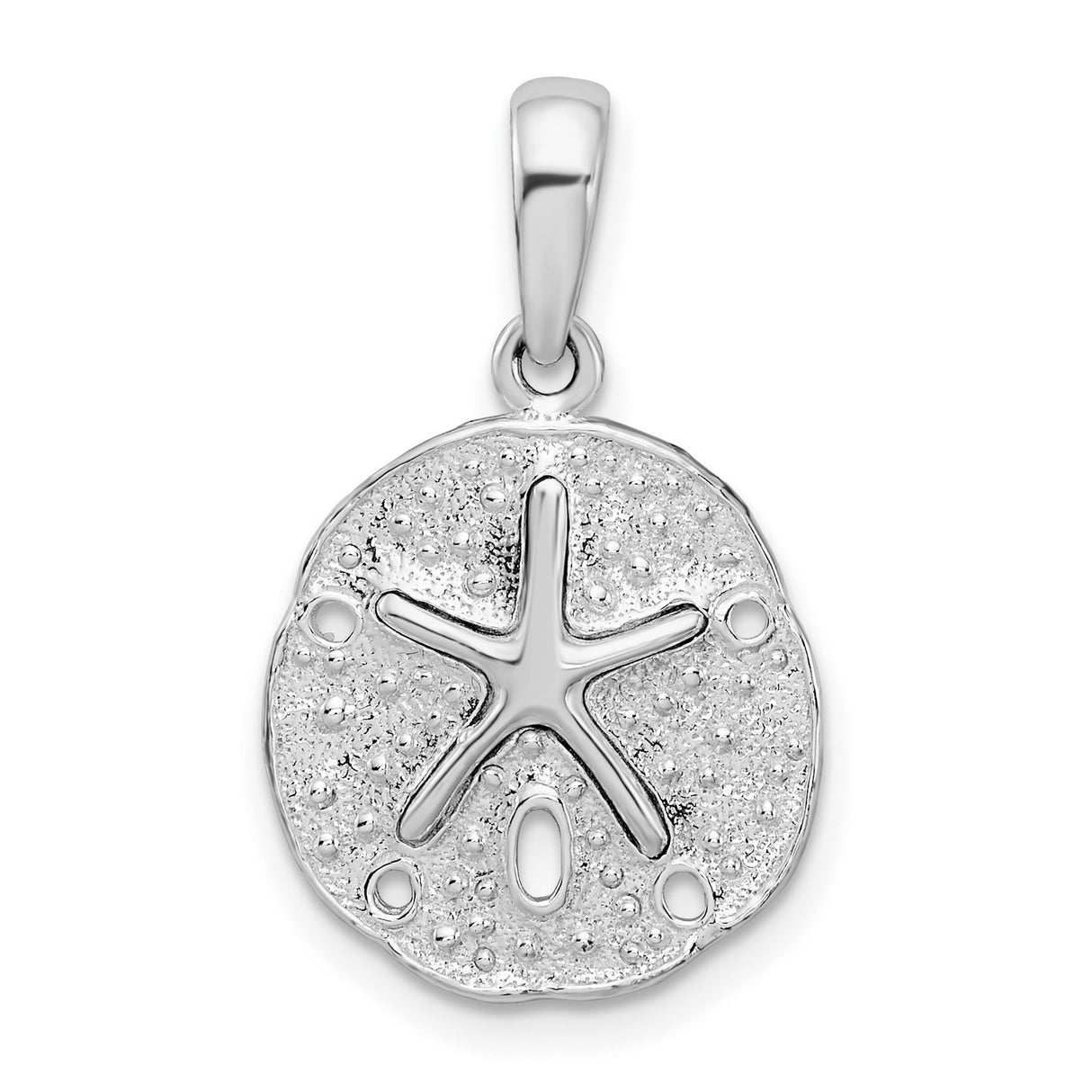 Sterling Silver Sand Dollar Pendant with Star, Ocean Inspired Coastal Jewelry for Women