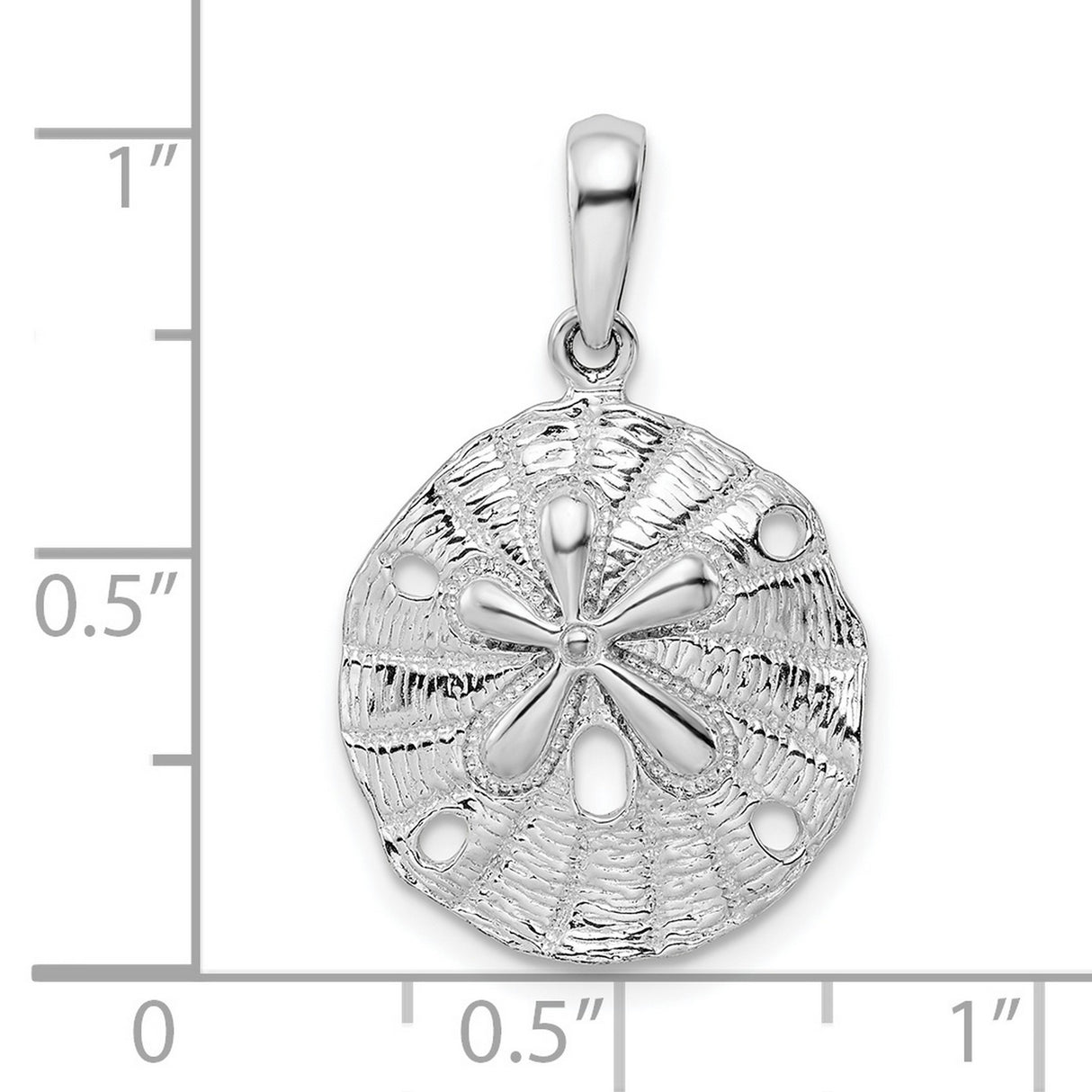 Sterling Silver Sand Dollar Pendant with Textured Beveled Design, Ocean-Inspired Coastal Charm