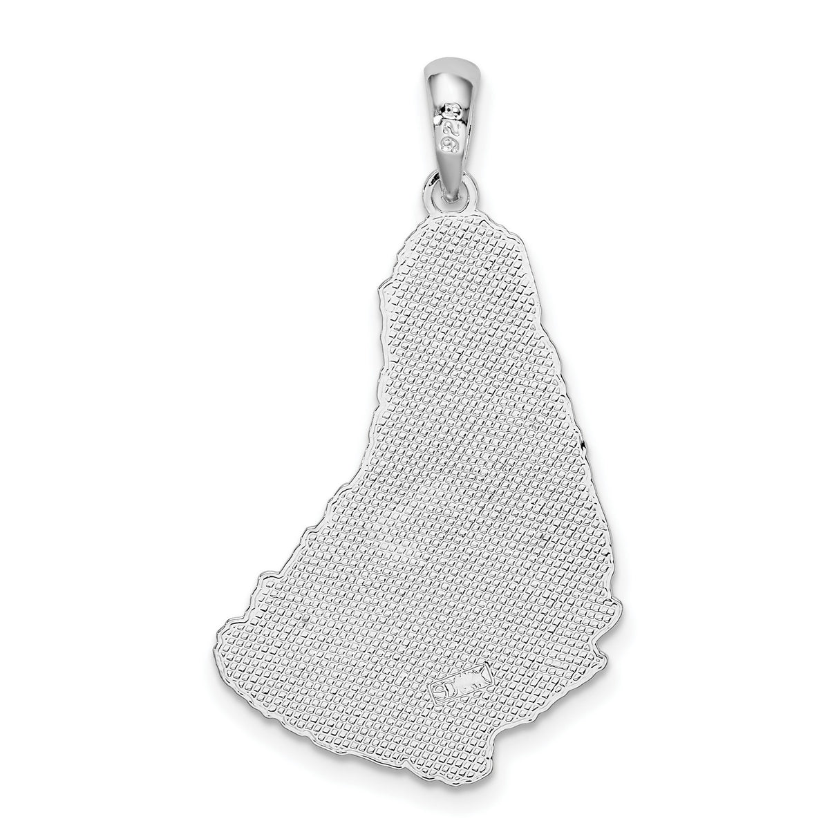 Sterling Silver Barbados Map Pendant with Dolphin Motif, Unisex Island Travel Charm