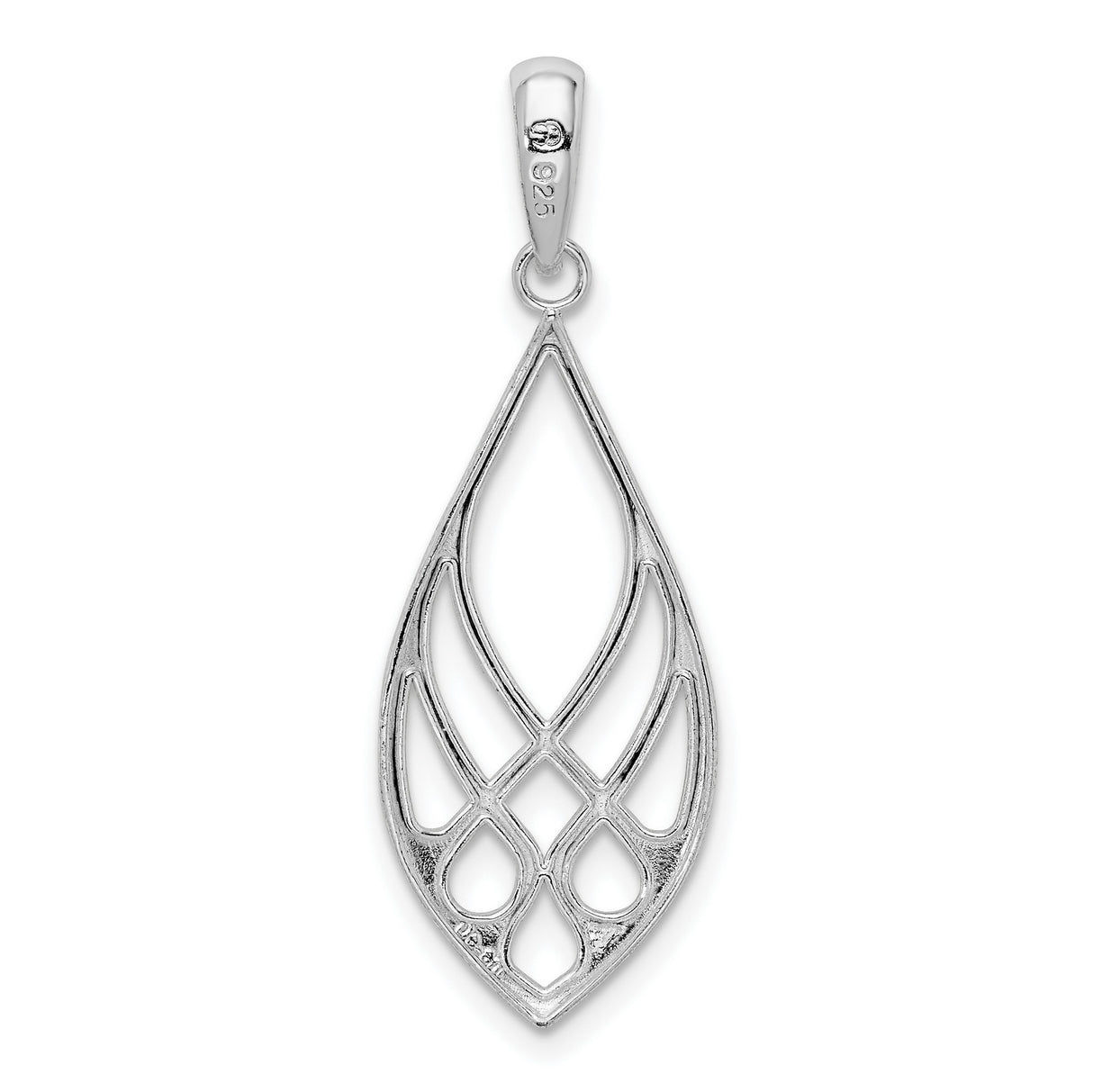 Sterling Silver Teardrop Pendant with Openwork Celtic Knot Design for Women