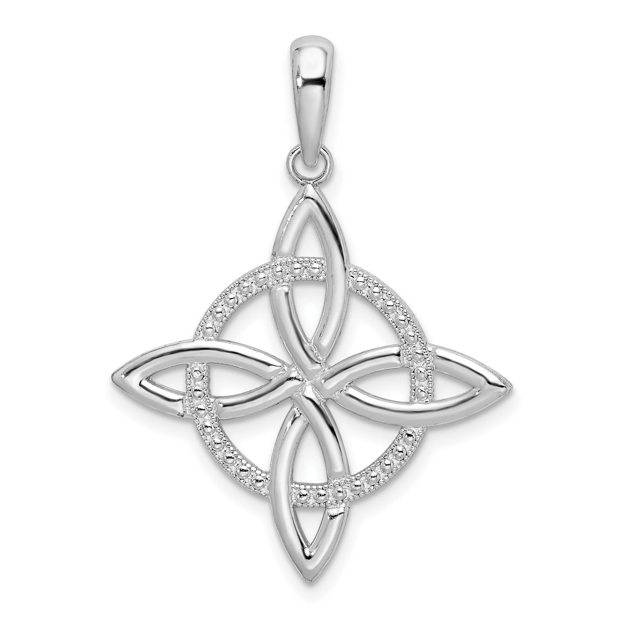 Sterling Silver Celtic Knot Pendant with Interwoven Eternity and Unity Design