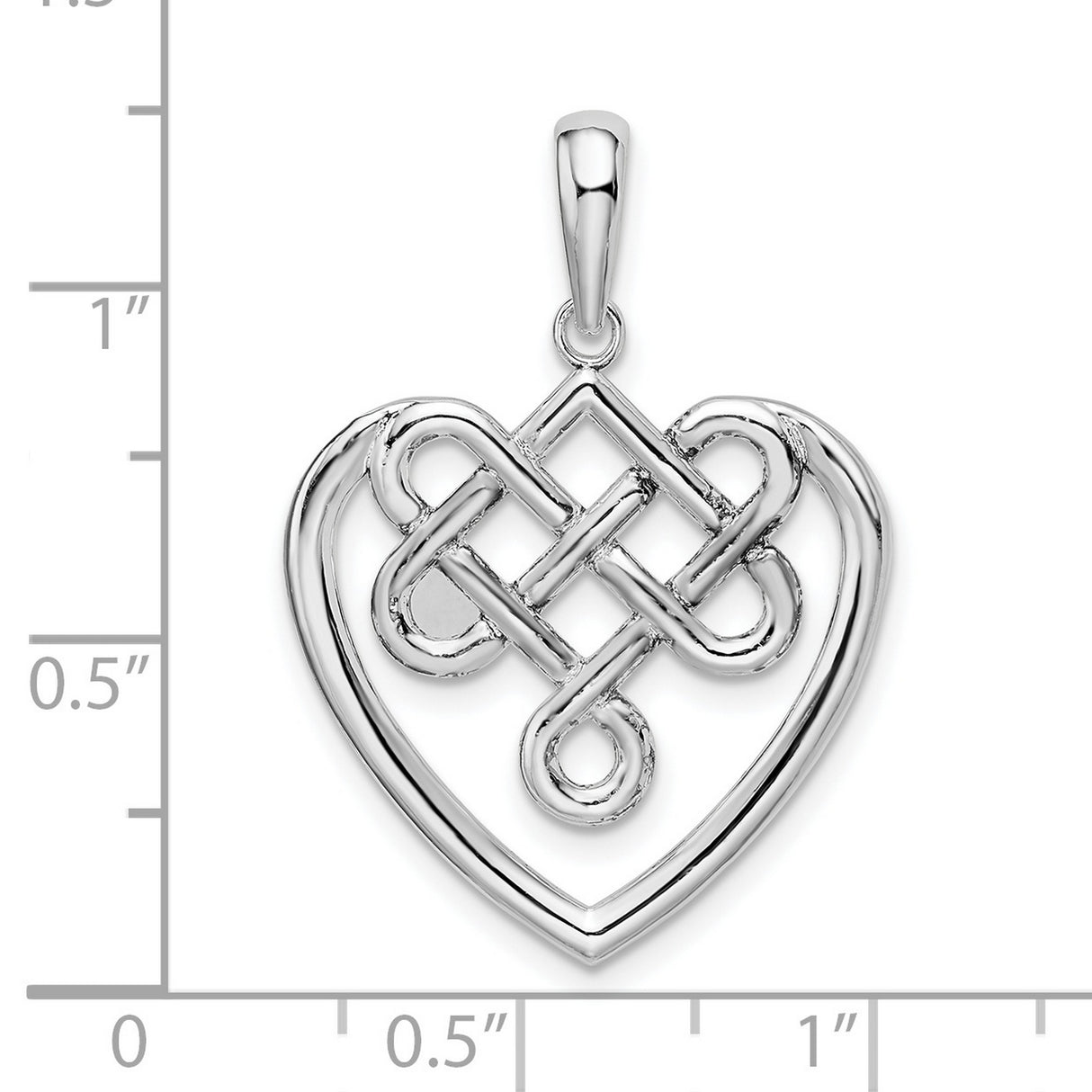 Sterling Silver Celtic Heart Pendant with Intricate Knot Design and Symbolic Details