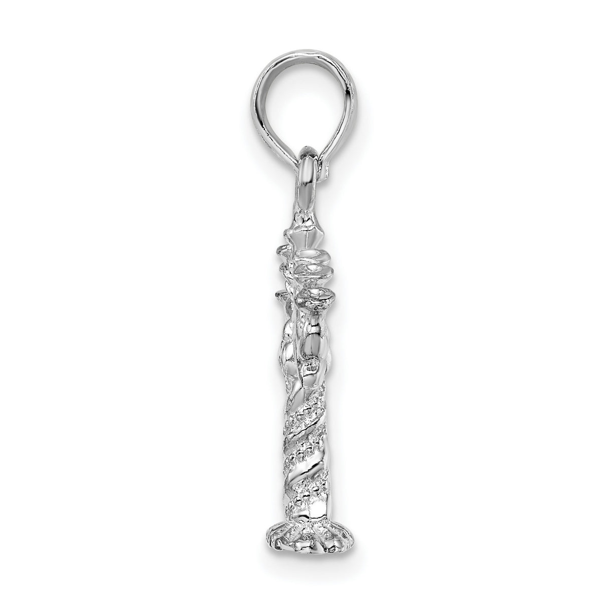 Sterling Silver Menorah Pendant with Twisted Stem, Jewish Symbolic Judaica Charm