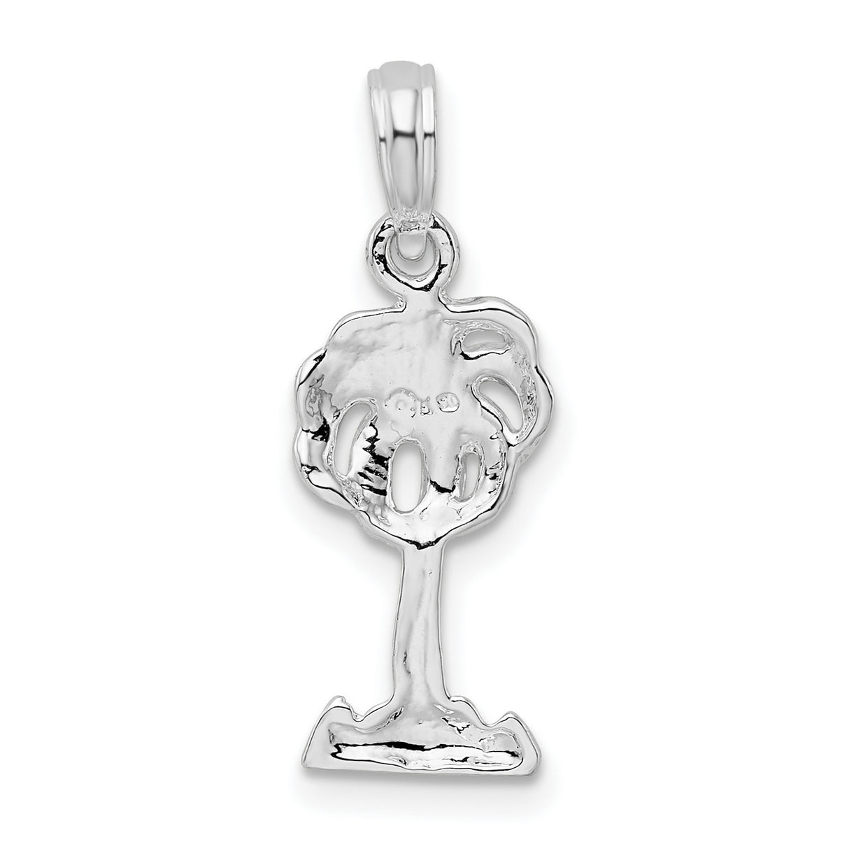 Sterling Silver Palm Tree Pendant, Tropical Design Symbolizing Relaxation and Paradise