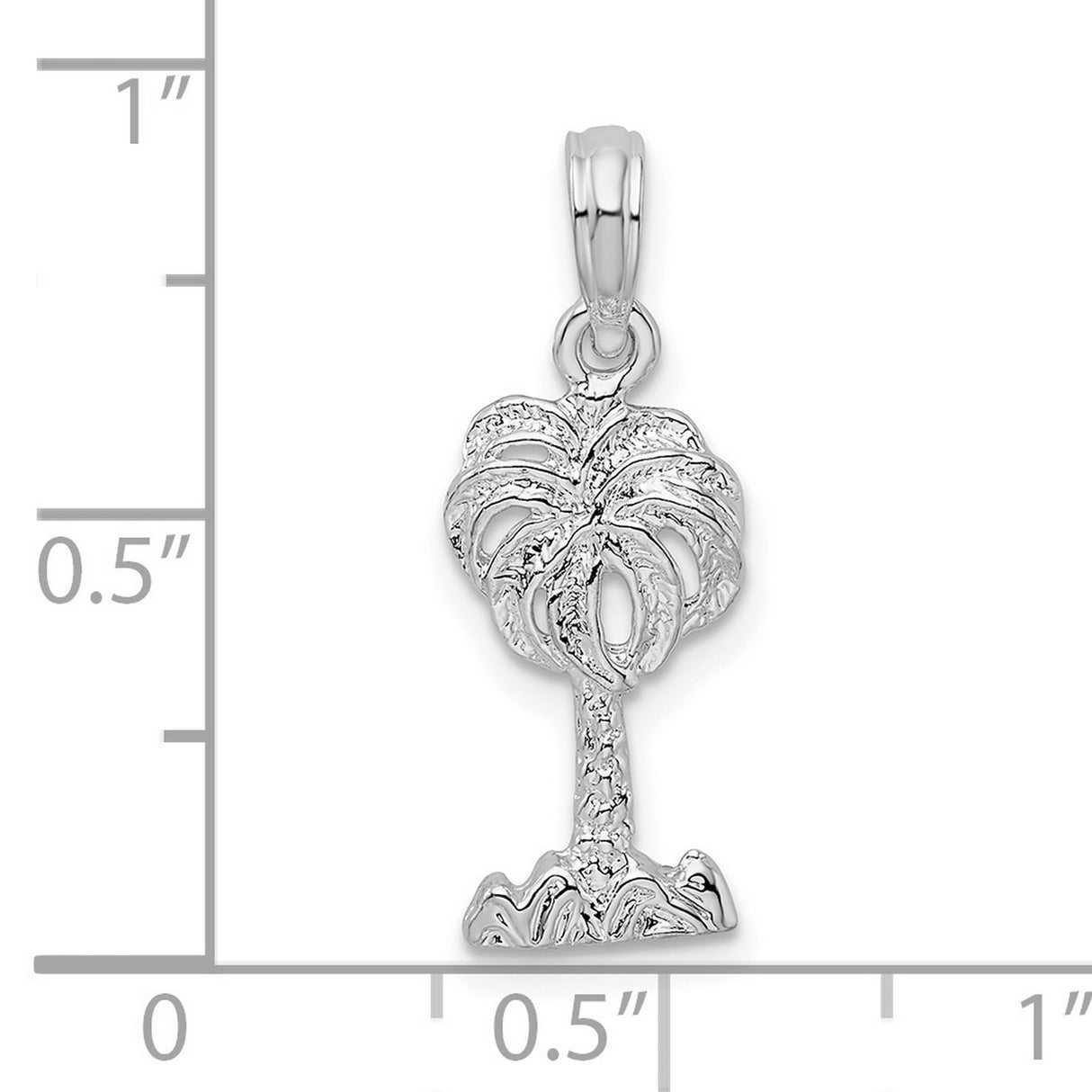 Sterling Silver Palm Tree Pendant, Tropical Design Symbolizing Relaxation and Paradise