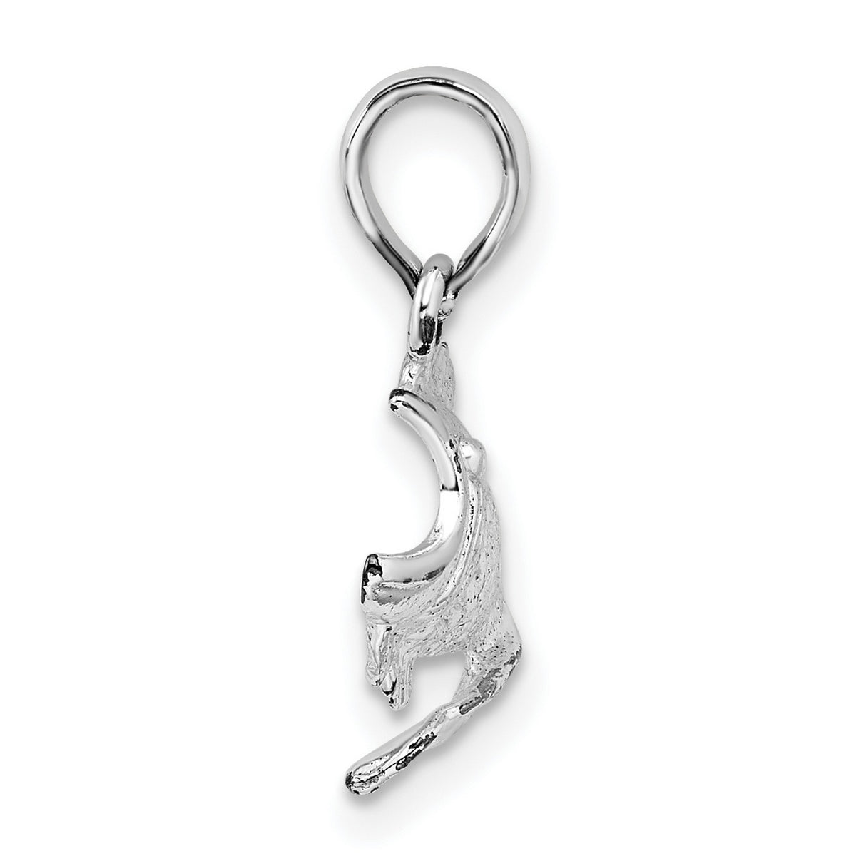 Sterling Silver Jumping Bass Pendant, Detailed Fish Charm, Outdoor Angler Jewelry for Men