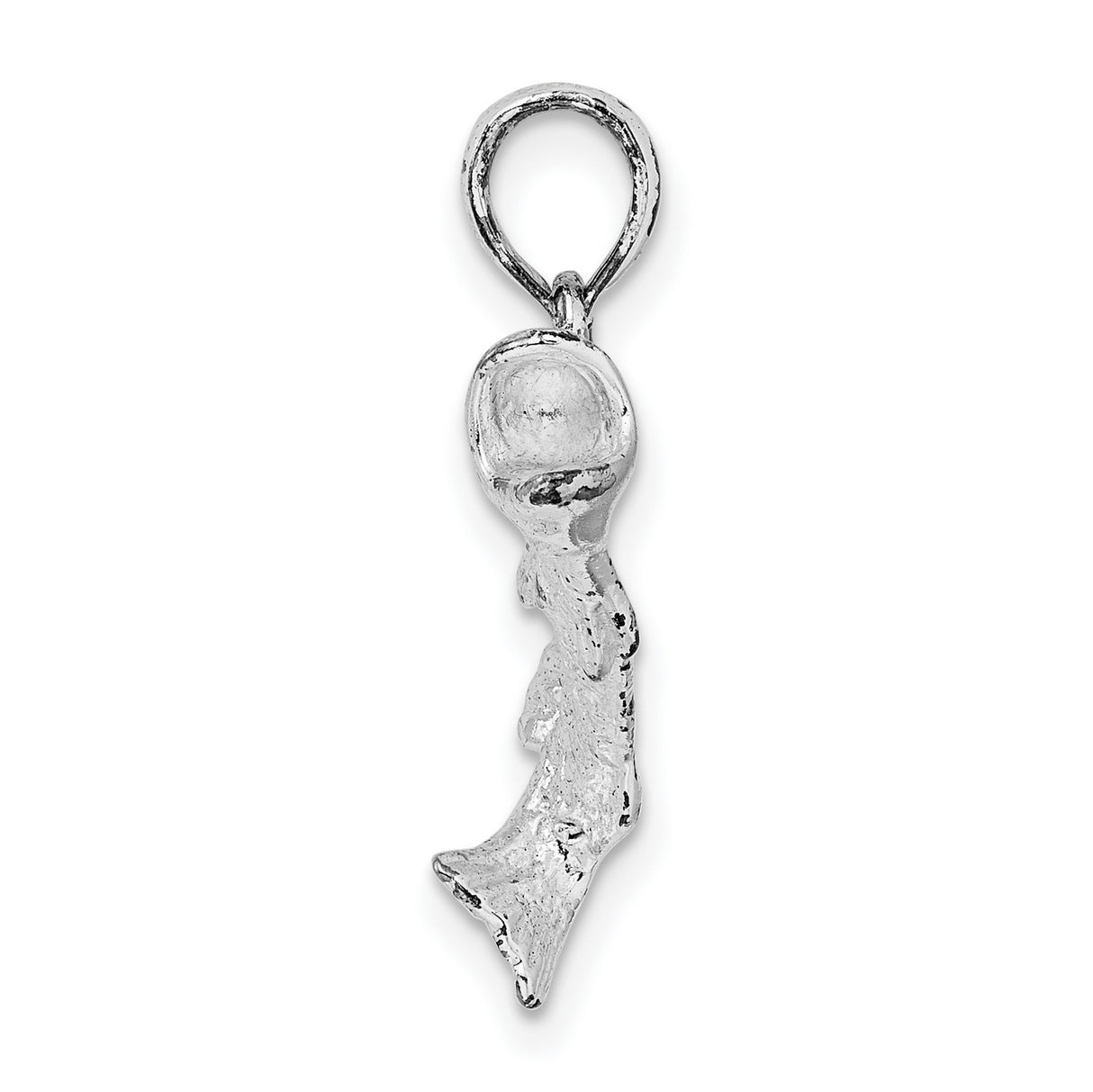 Sterling Silver Fish Pendant with Detailed Bass Design, Outdoorsman Angler Style