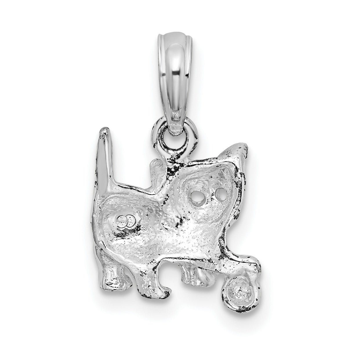 Sterling Silver Cat Pendant with Playful Kitten Charm, Minimalist Animal Lover Jewelry