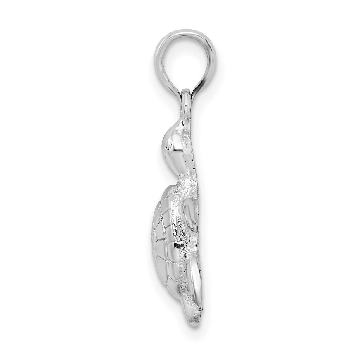 Sterling Silver Sea Turtle Pendant, Detailed Ocean Animal Design, Nature Inspired Charm