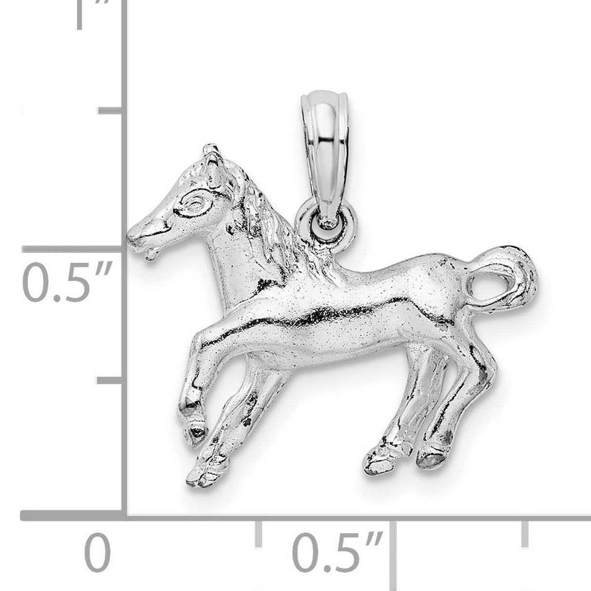 Sterling Silver Horse Pendant with Galloping Design, Equestrian Animal Charm for Women or Unisex Wear