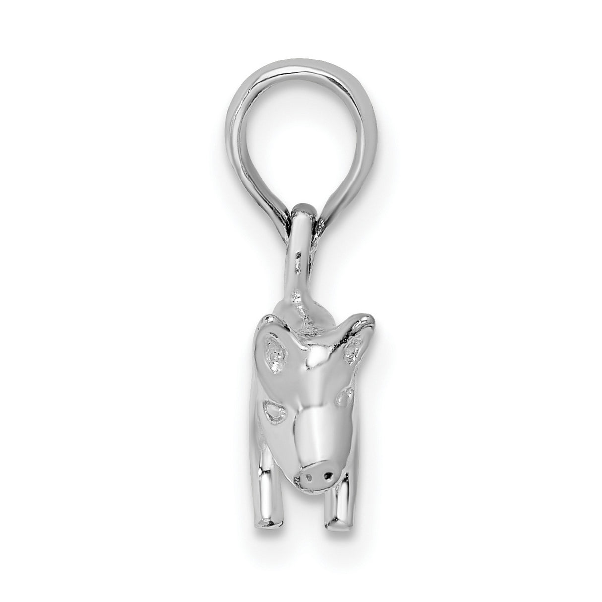Sterling Silver Pig Charm Pendant with Detailed 3D Zodiac Design, Symbol of Luck and Prosperity