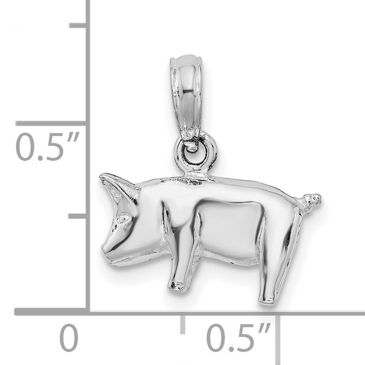 Sterling Silver Pig Charm Pendant with Detailed 3D Zodiac Design, Symbol of Luck and Prosperity