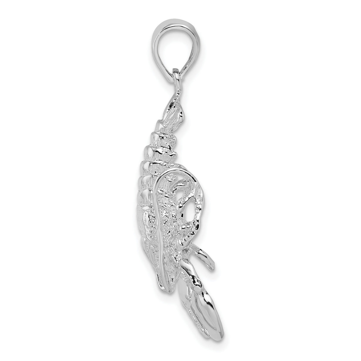 Sterling Silver Lobster Pendant, Realistic Crustacean Design, Coastal Nautical Jewelry Charm