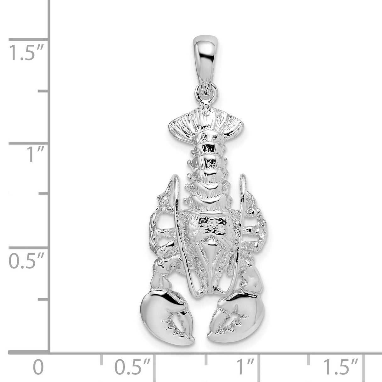 Sterling Silver Lobster Pendant, Realistic Crustacean Design, Coastal Nautical Jewelry Charm