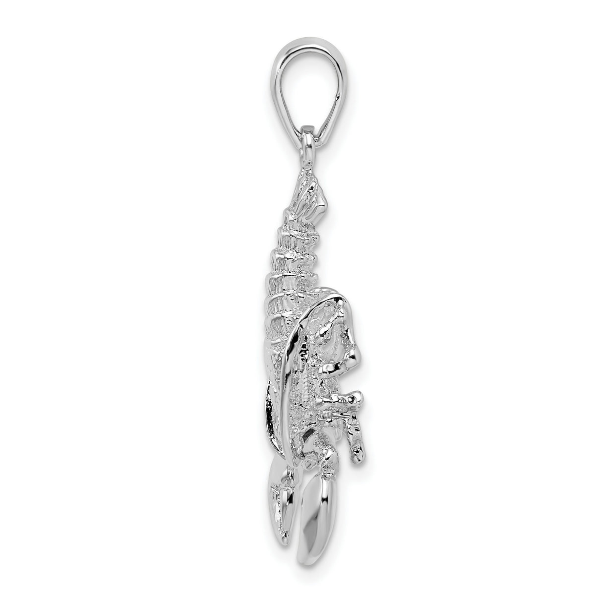 Sterling Silver Lobster Pendant with Detailed Crustacean Design, Nautical Ocean Amulet