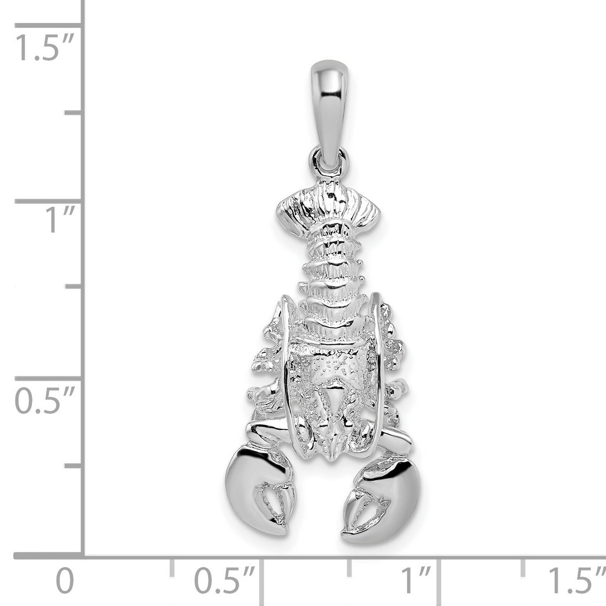 Sterling Silver Lobster Pendant with Detailed Crustacean Design, Nautical Ocean Amulet