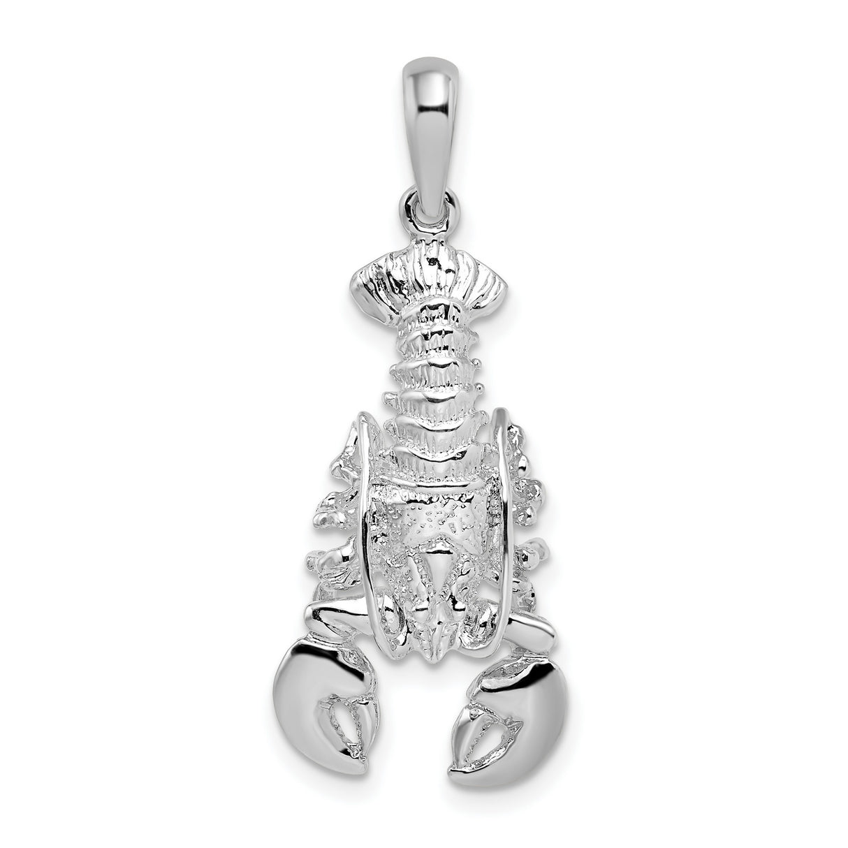 Sterling Silver Lobster Pendant with Detailed Crustacean Design, Nautical Ocean Amulet