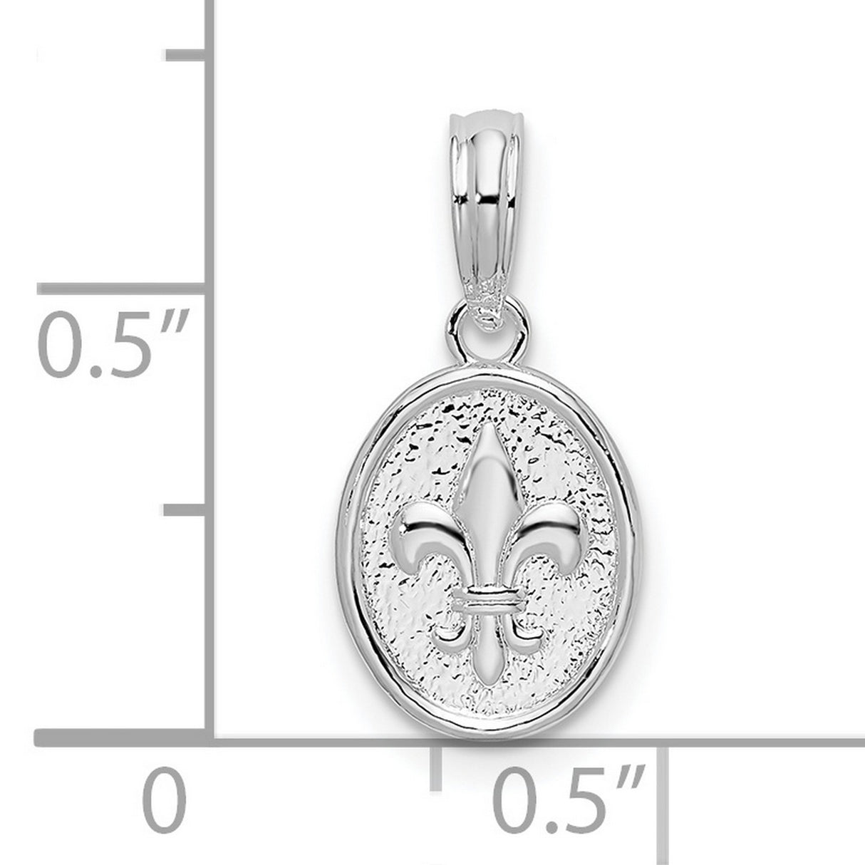 Sterling Silver Pendant with Raised Fleur-de-Lis Design, French Heritage Symbol