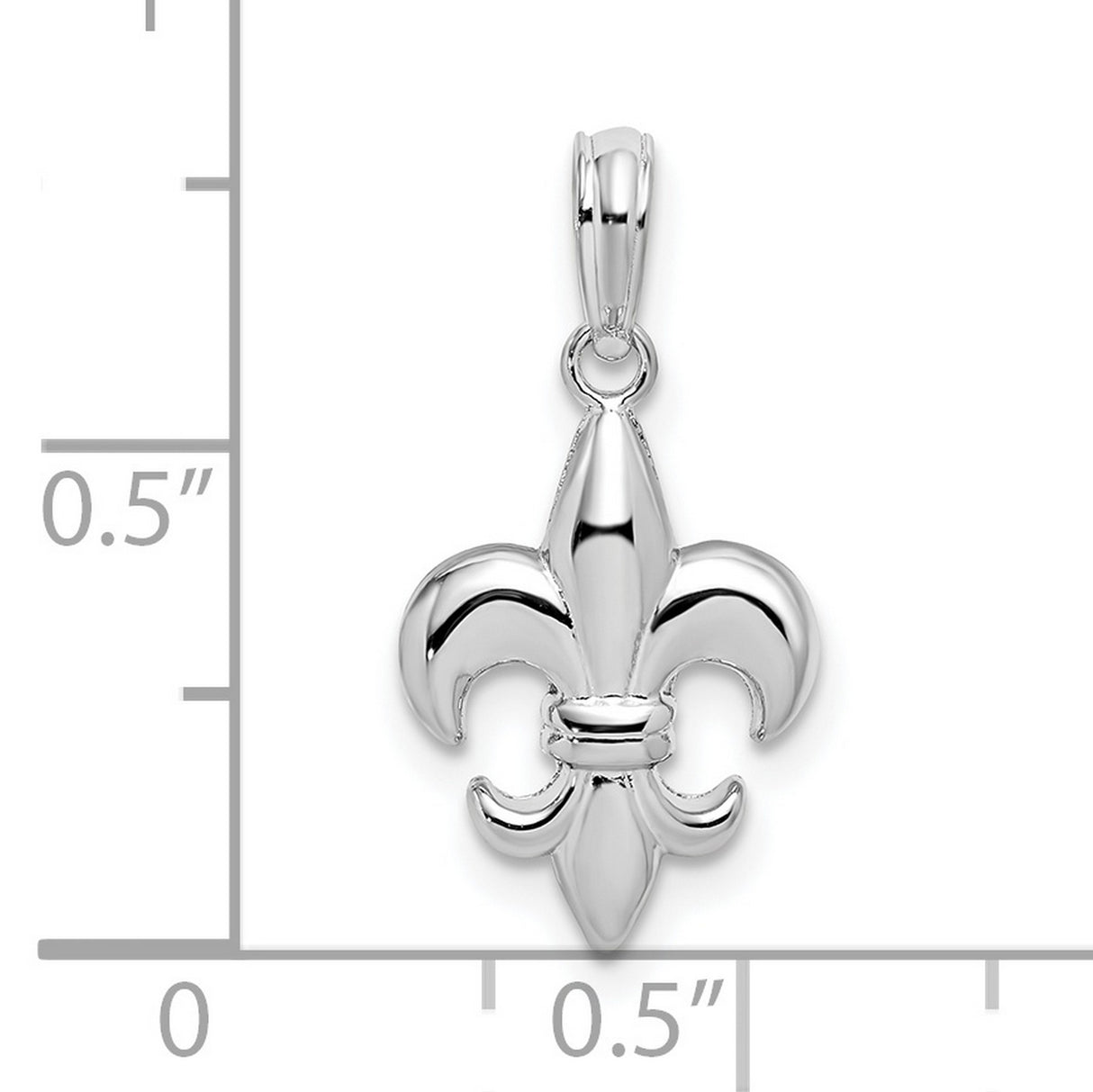 Sterling Silver Fleur de Lis Pendant, Classic French Symbol with Polished Finish, Unisex Jewelry Piece