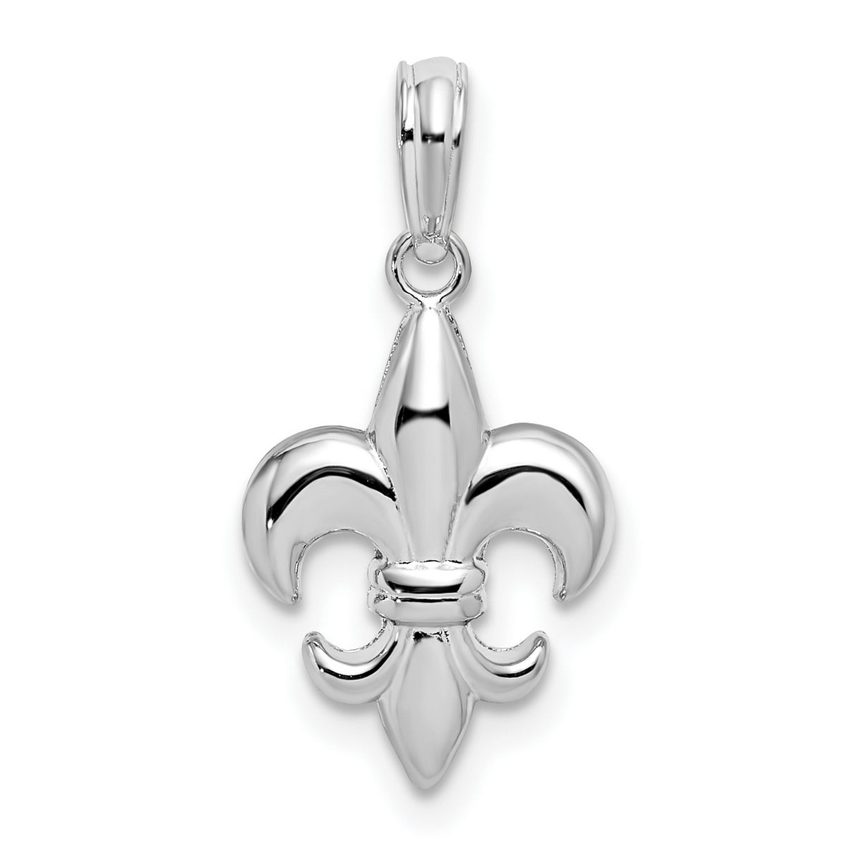 Sterling Silver Fleur de Lis Pendant, Classic French Symbol with Polished Finish, Unisex Jewelry Piece