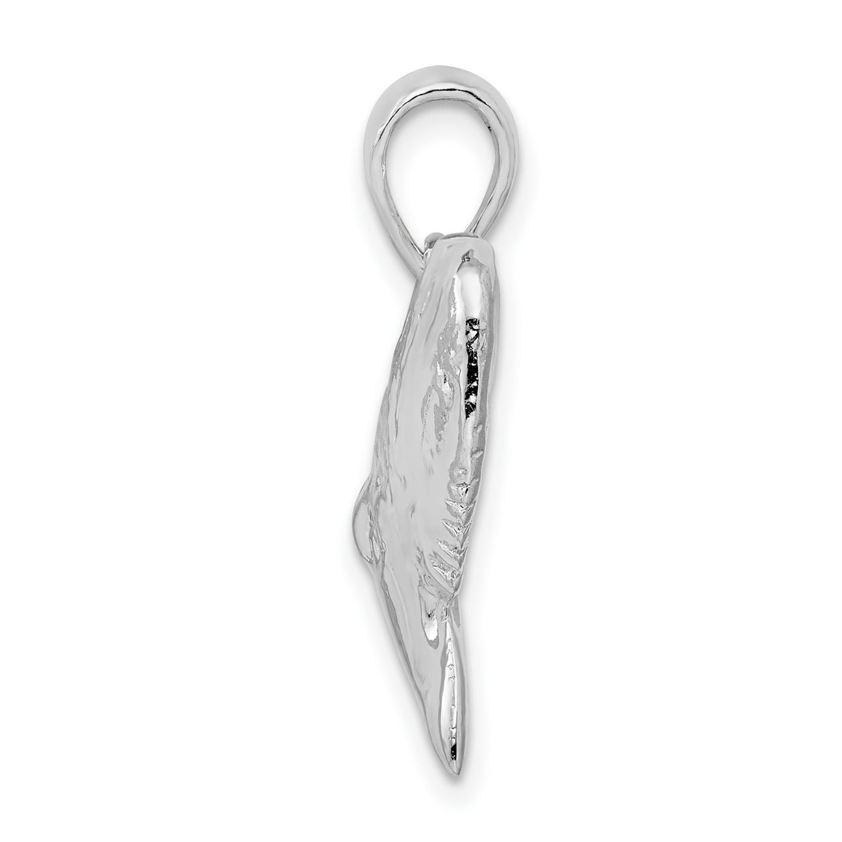 Sterling Silver Shark Tooth Pendant with Realistic Fossil Design, Nautical Surfer Jewelry for Men
