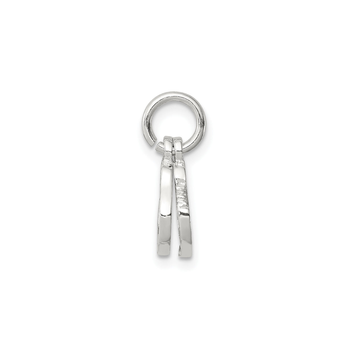 Sterling Silver Handcuff Pendant Charm, Interlocked Design, Unisex Edgy Minimalist Style