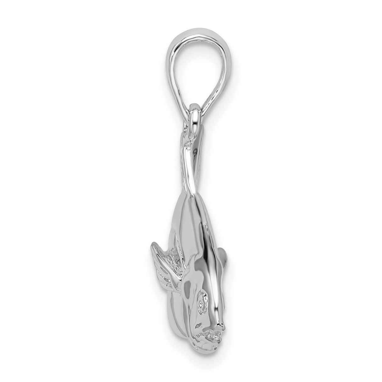 Sterling Silver Fish Pendant with Detailed Marine Design, Nautical Style Jewelry for Men or Women