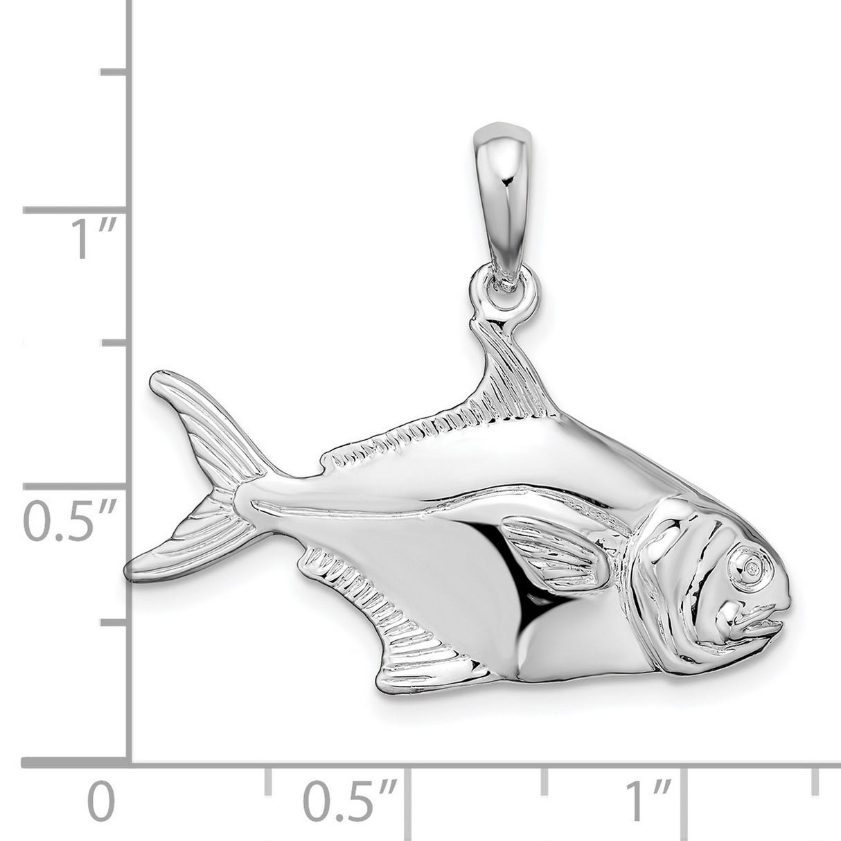 Sterling Silver Fish Pendant with Detailed Marine Design, Nautical Style Jewelry for Men or Women