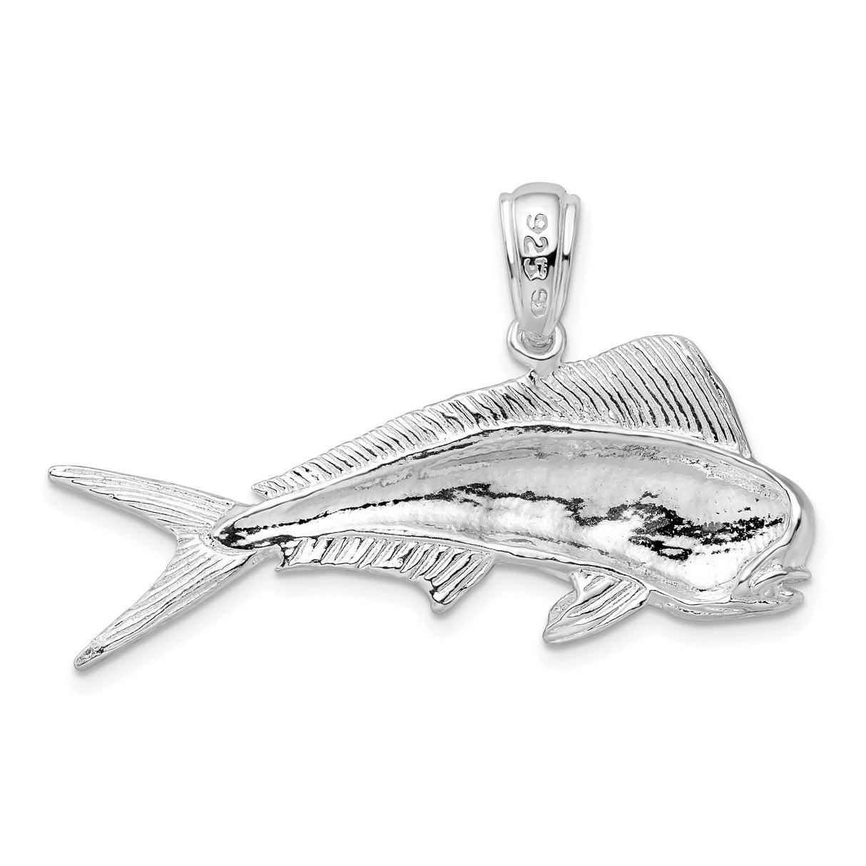 Sterling Silver Mahi Mahi Fish Pendant, Nautical Ocean Life Jewelry for Men or Unisex