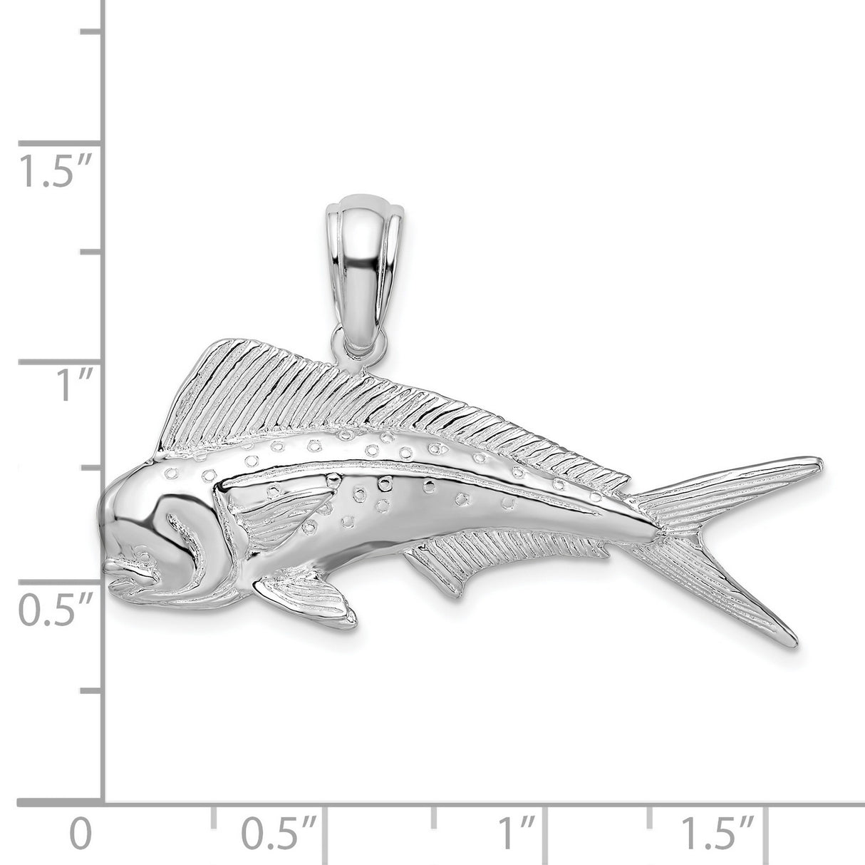 Sterling Silver Mahi Mahi Fish Pendant, Nautical Ocean Life Jewelry for Men or Unisex