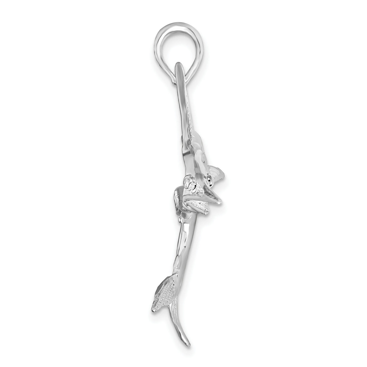 Sterling Silver Sailfish Pendant with Detailed Marine Design, Nautical Sea Life Charm for Men