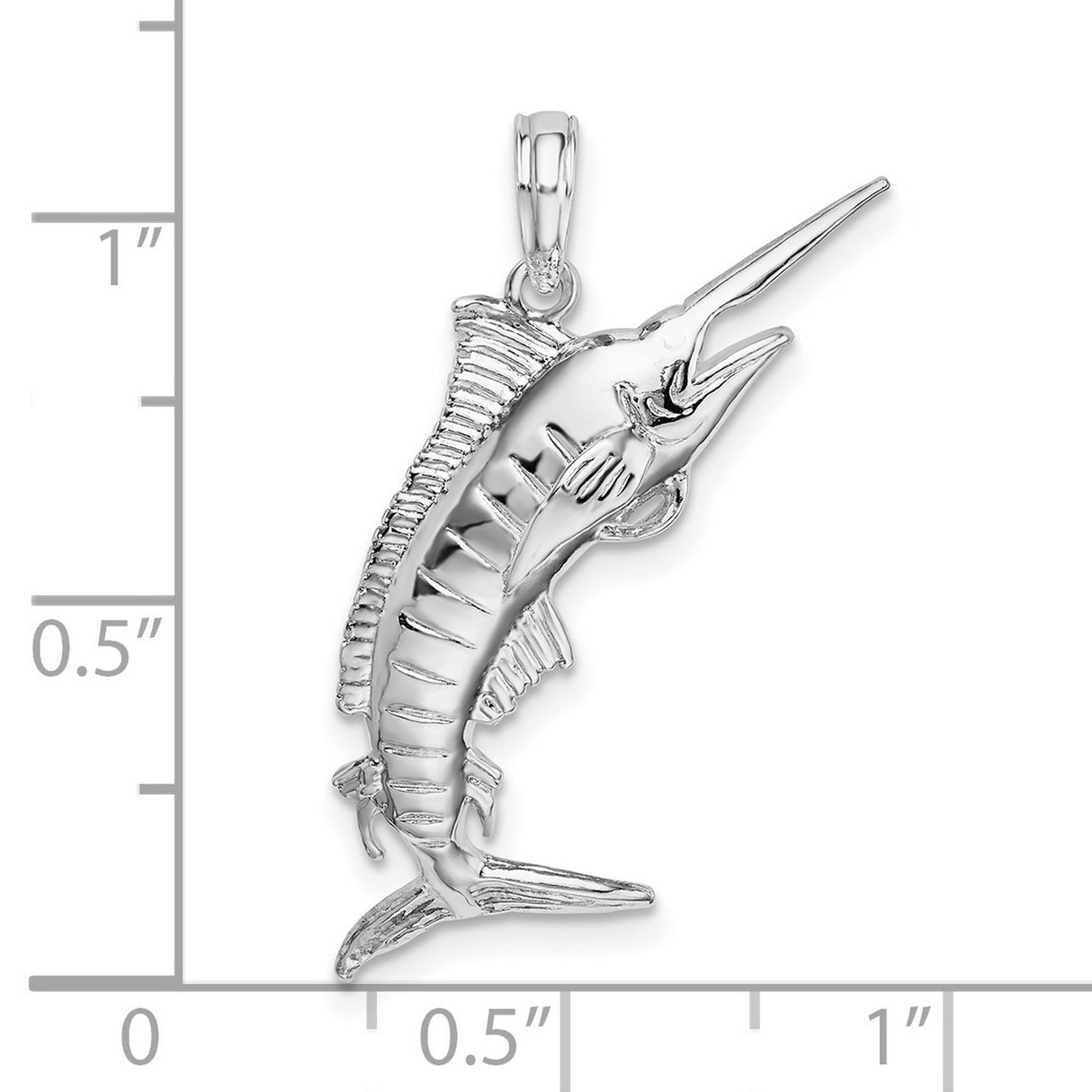 Sterling Silver Marlin Fish Pendant with Nautical Oceanic Detail for Sea Life and Fishing Enthusiasts