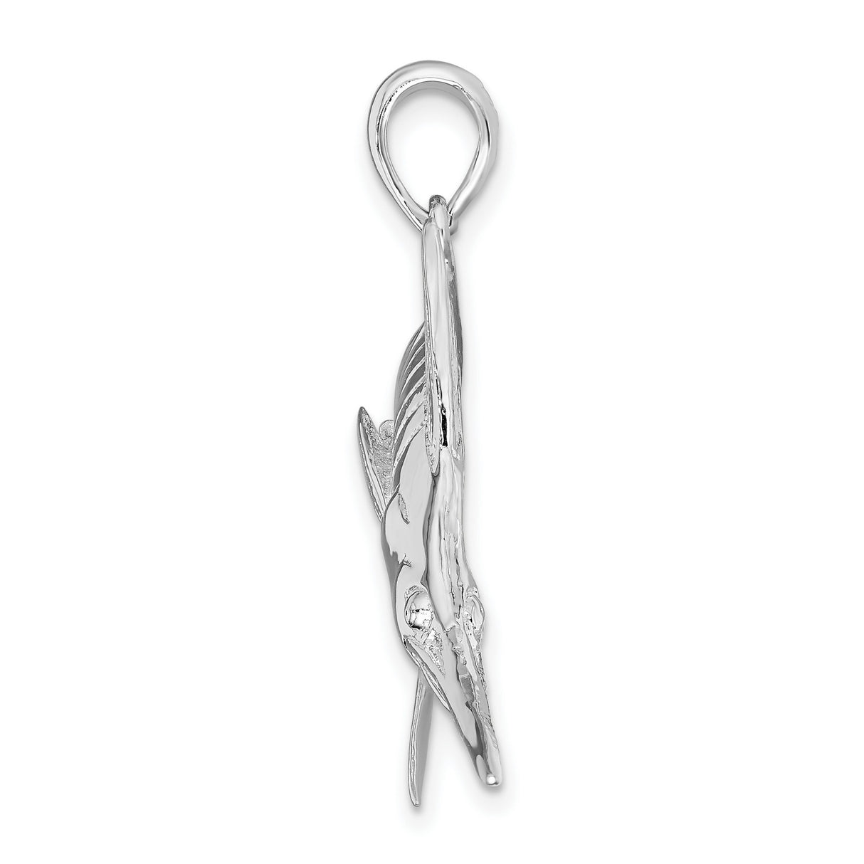 Sterling Silver Marlin Fish Pendant with Detailed Ocean Design, Nautical Jewelry for Men and Women