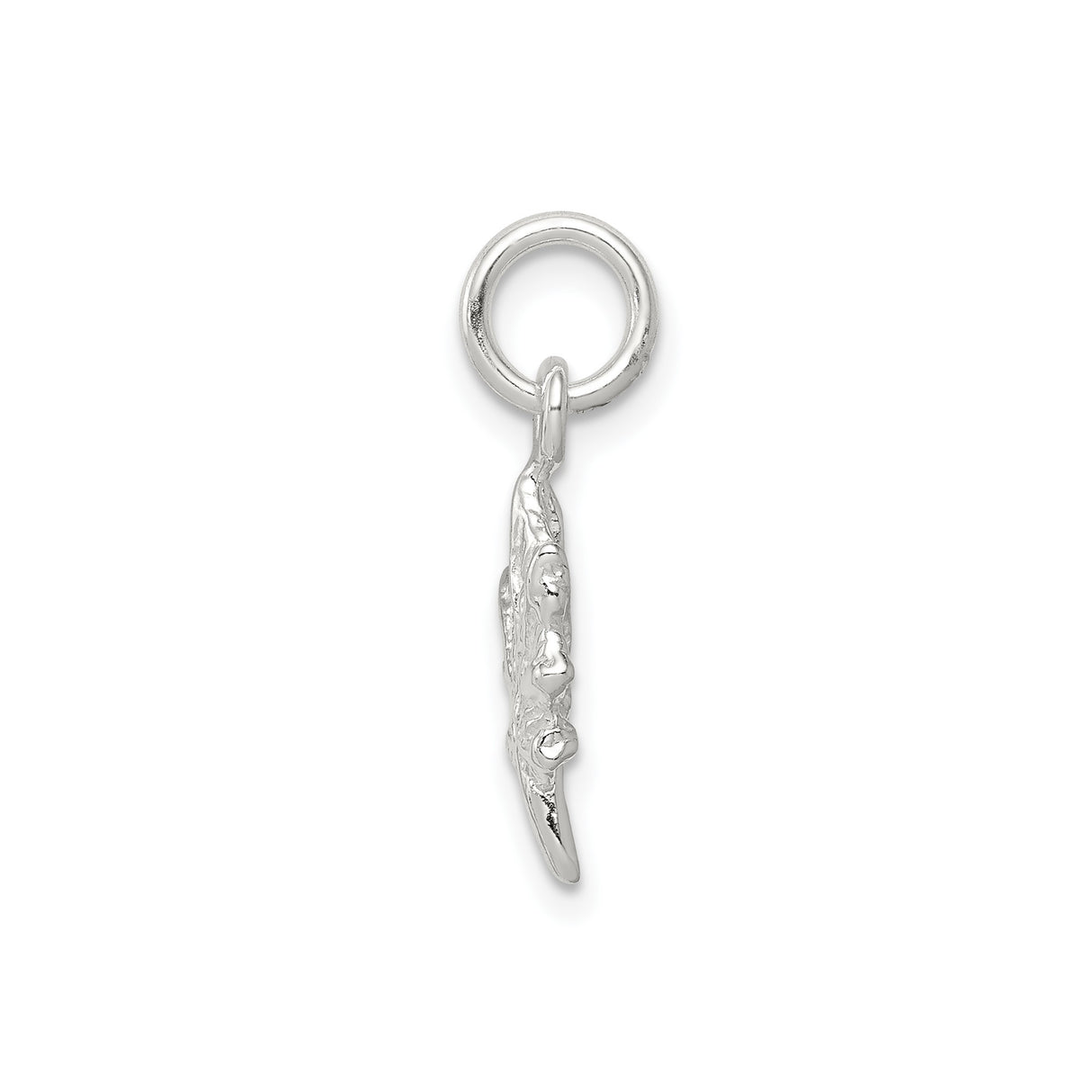 Sterling Silver Maple Leaf Pendant Charm with Vein Detail, Canadian Nature Jewelry