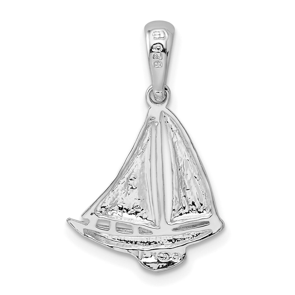Polished Sailboat Charm Pendant in Real 925 Sterling Silver