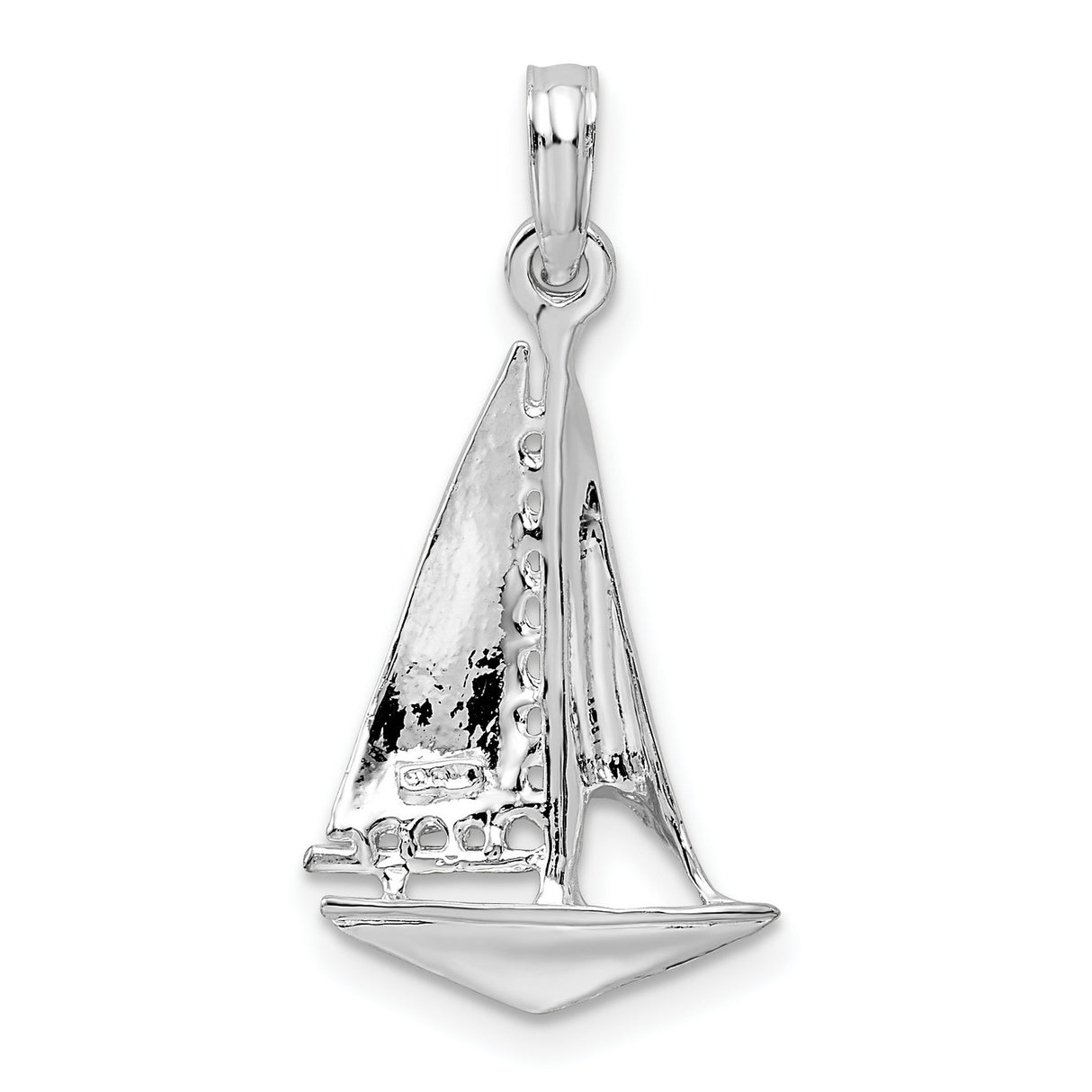 Sterling Silver Sailboat Pendant, Nautical Charm Design for Women or Unisex Wear
