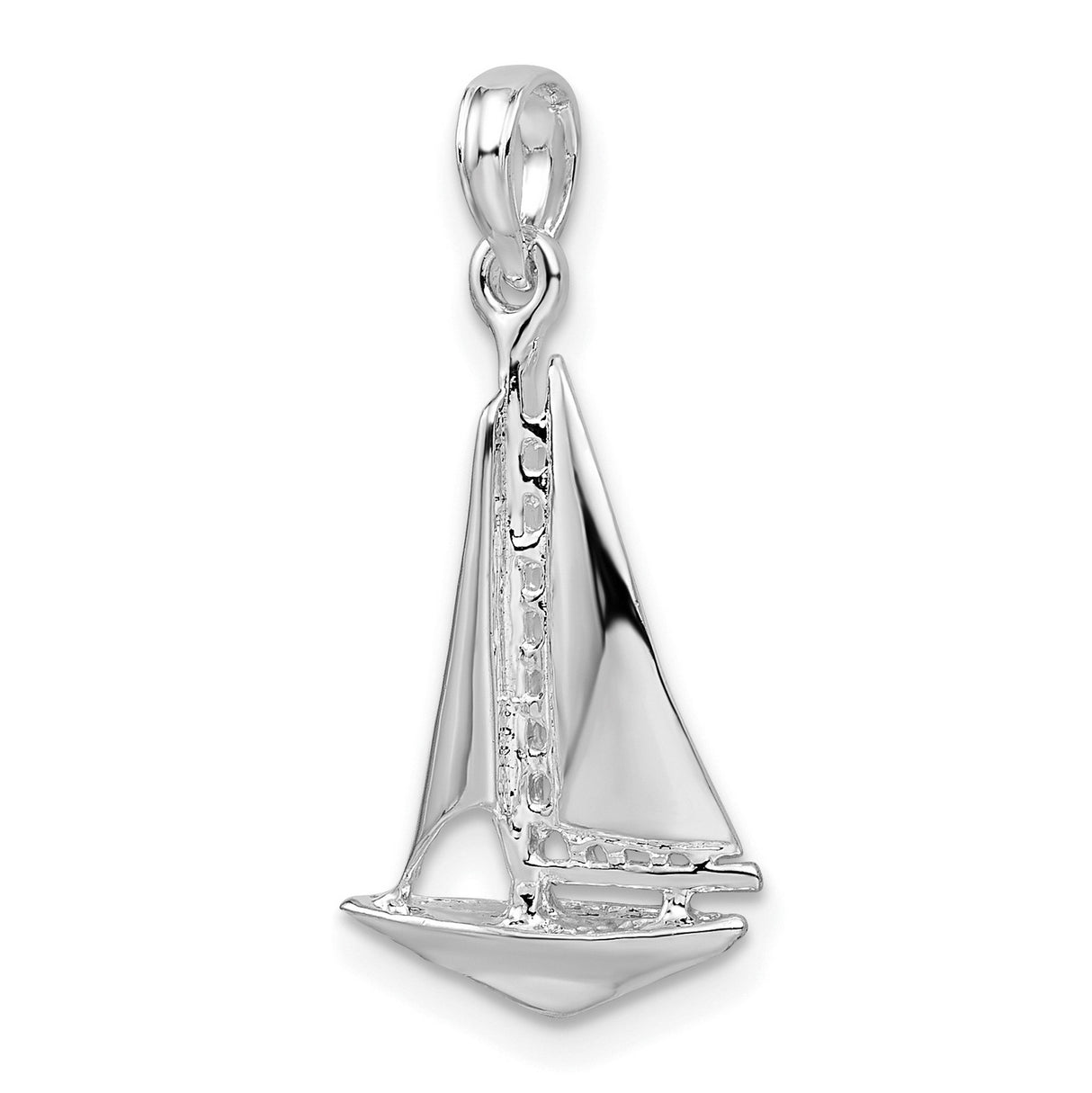 Sterling Silver Sailboat Pendant, Nautical Charm Design for Women or Unisex Wear